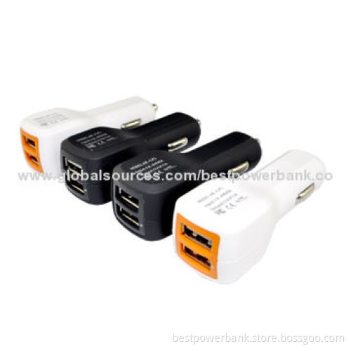Special high quality rubber oil coating dual USB port car charger for smartphones/tablet